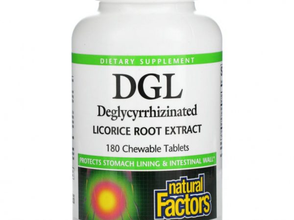 Natural Factors, DGL, Deglycyrrhizinated Licorice Root Extract, 180 Chewable Tablets