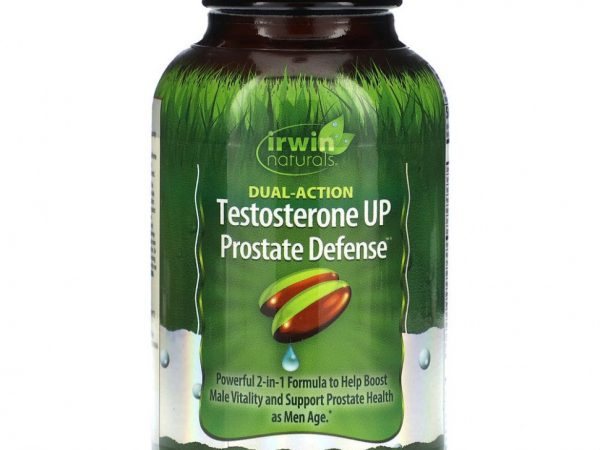 Irwin Naturals, Testosterone UP Prostate Defense, двойного действия, 60 мягких таблеток