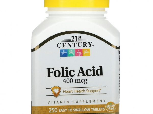 21st Century, Фолиевая кислота, 400 мкг, 250 легко проглатываемых таблеток