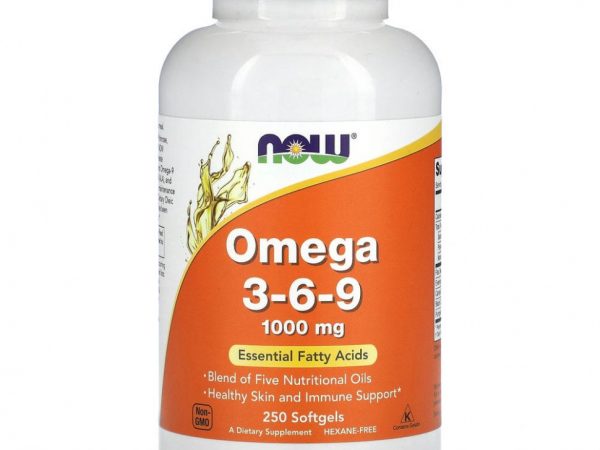 NOW Foods, омега 3-6-9, 1000 мг, 250 мягких таблеток