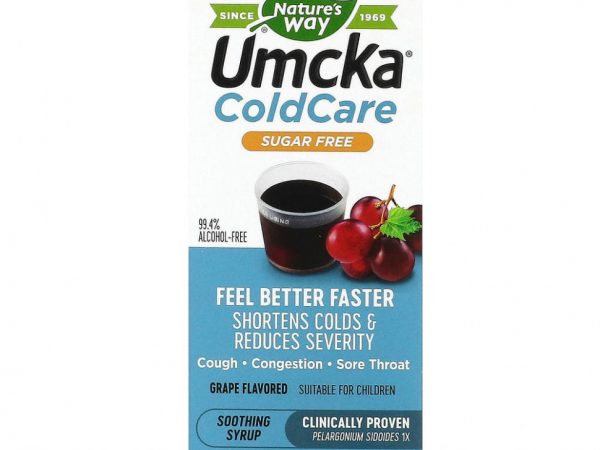 Nature's Way, Umcka ColdCare, успокаивающий сироп, без сахара, с виноградом, 120 мл (4 жидк. Унции)