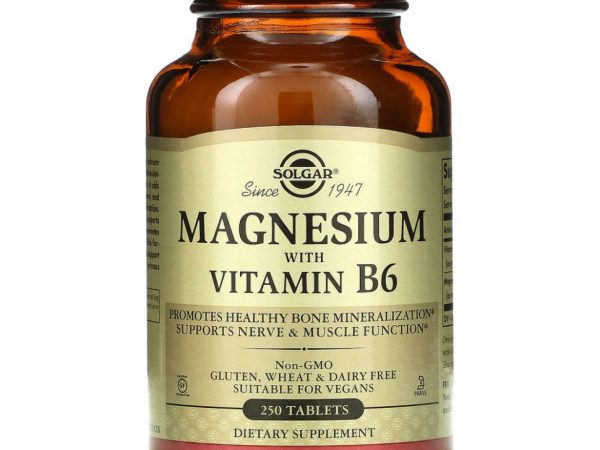 Solgar, магний с витамином B6, 250 таблеток