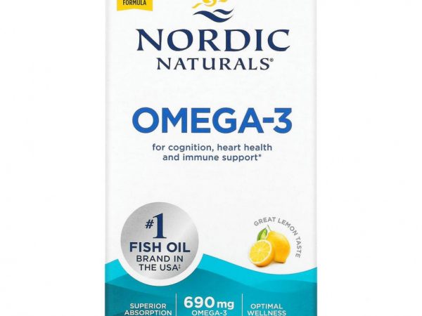 Nordic Naturals, Омега-3, лимон, 345 мг, 180 капсул
