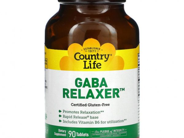 Country Life, GABA Relaxer, ГАМК, 90 таблеток