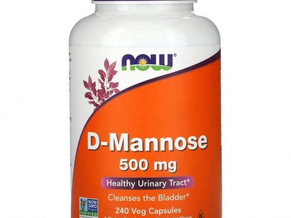 NOW Foods, D-манноза, 500 мг, 240 вегетарианских капсул