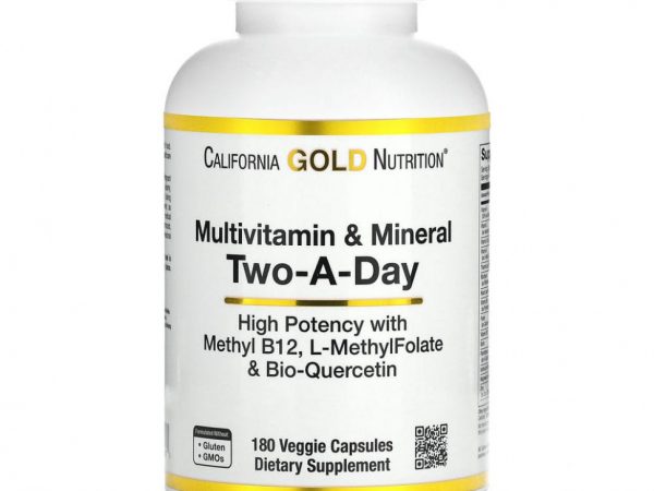 California Gold Nutrition, мультивитамины для ежедневного приема, 180 растительных капсул