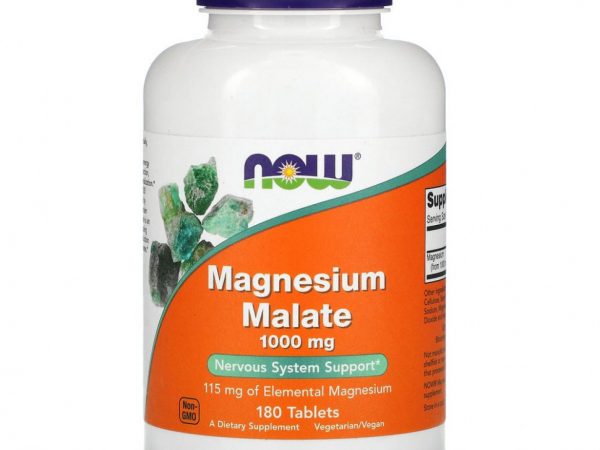 NOW Foods, малат магния 1000 мг, 180 таблеток