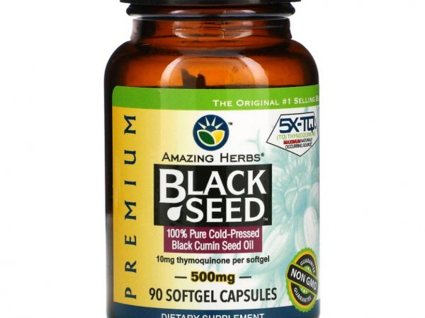 Amazing Herbs, Black Seed, 500 мг, 90 гелевых капсул