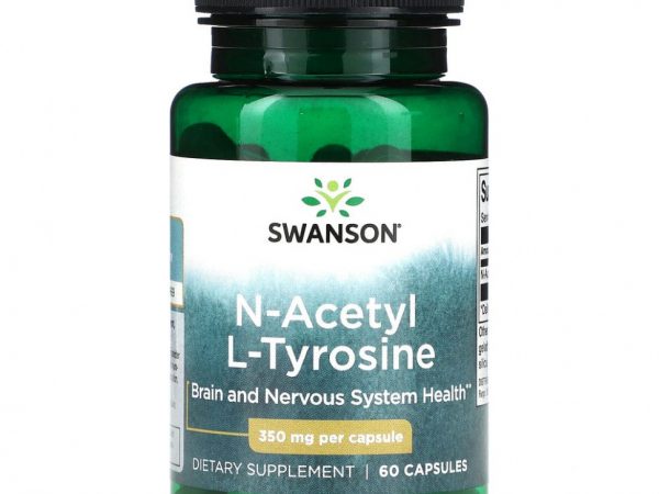 Swanson, N-ацетил L-тирозин, 350 мг, 60 капсул