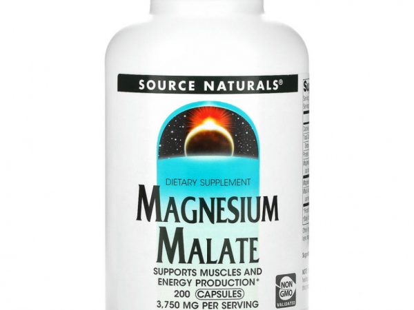 Source Naturals, яблочнокислый магний, 3750 мг, 200 капсул