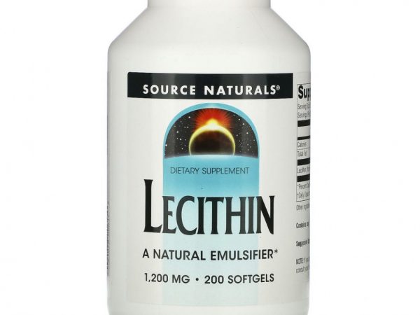 Source Naturals, лецитин, 1200 мг, 200 мягких таблеток
