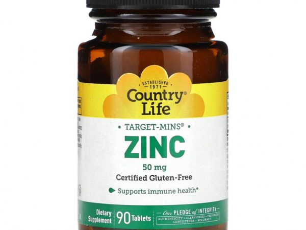 Country Life, Target-Mins Zinc, 50 мг, 90 таблеток