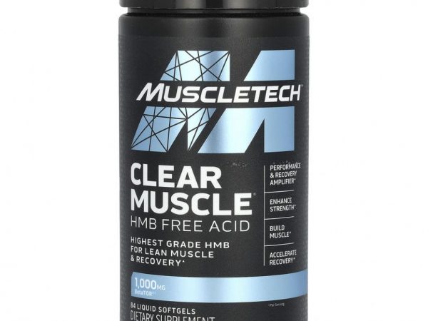 Muscletech, Clear Muscle, HMB, свободная кислота, 84 капсулы с жидкостью