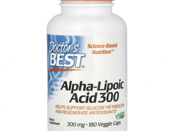 Doctor's Best, альфа-липоевая кислота, 300 мг, 180 вегетарианских капсул