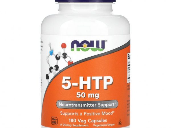 NOW Foods, 5-гидрокситриптофан, 50 мг, 180 капсул в растительной оболочке