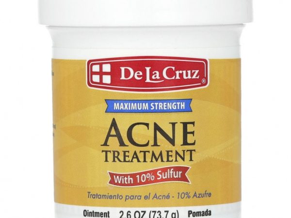 De La Cruz, мазь для лечения акне с 10% серой, максимальная эффективность, 73,7 г (2,6 унции)