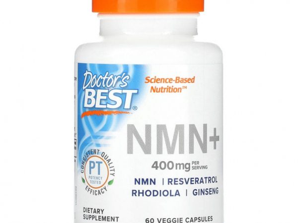 Doctor's Best, NMN +, 200 мг, 60 растительных капсул