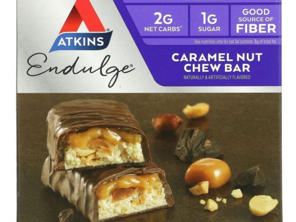 Atkins, Endulge, батончики с карамелью и орехами, 5 шт. по 34 г (1,2 унции)