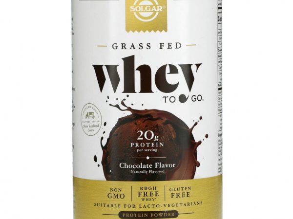 Solgar, Whey To Go, порошок сывороточного протеина, шоколад, 455 г (16 унций)