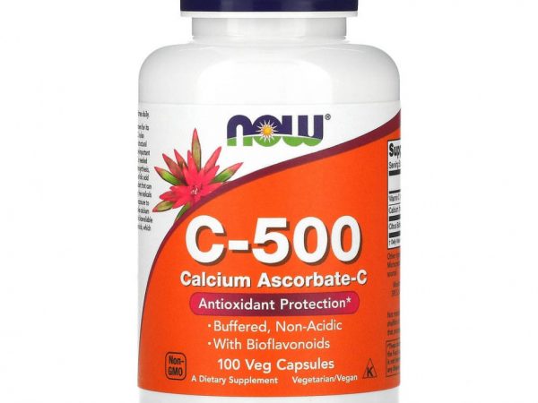 NOW Foods, C-500, аскорбат кальция-C, 100 капсул