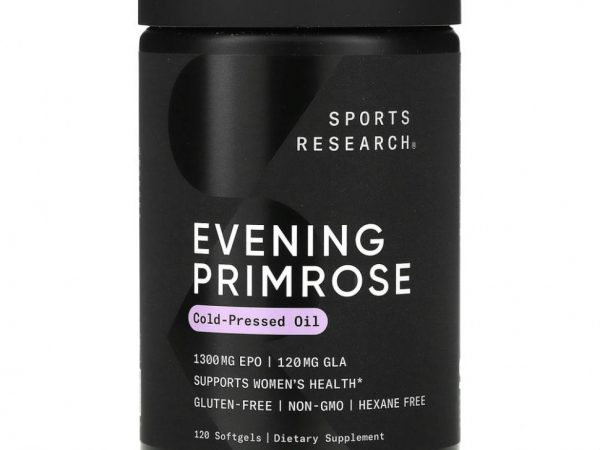 Sports Research, примула вечерняя, 1300 мг, 120 мягких таблеток