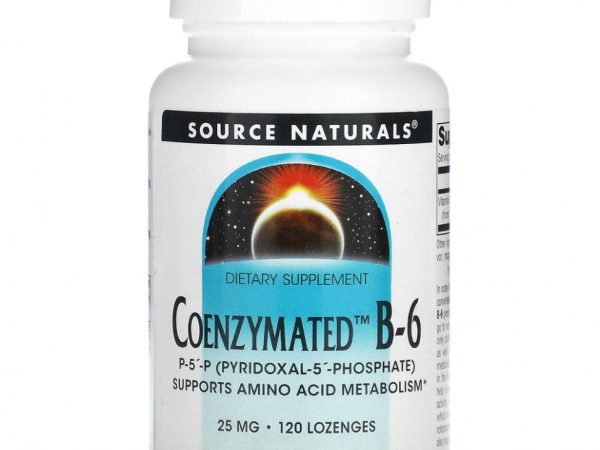 Source Naturals, ферментированный витамин B-6, 25 мг, 120 таблеток для рассасывания
