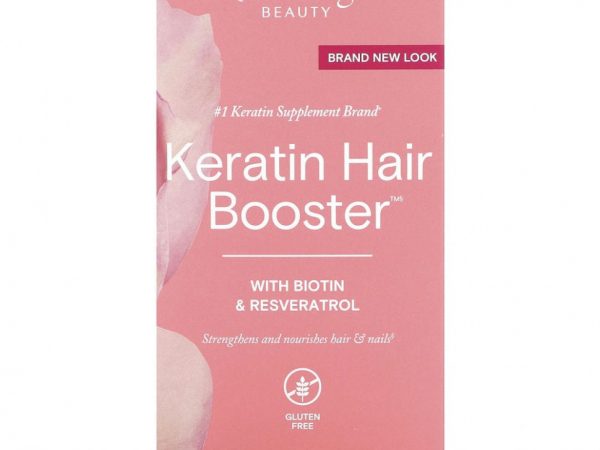ReserveAge Nutrition, Keratin Hair Booster с биотином и ресвератролом, 120 капсул