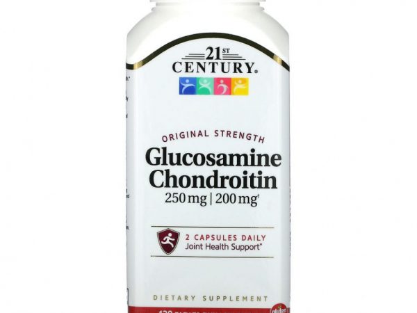 21st Century, глюкозамин и хондроитин, оригинальная сила, 250 мг/200 мг, 120 капсул, которые легко глотать