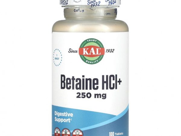 KAL, бетаина гидрохлорид+, 100 таблеток