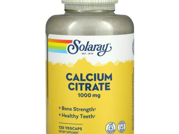 Solaray, Цитрат кальция, 250 мг, 120 растительных капсул