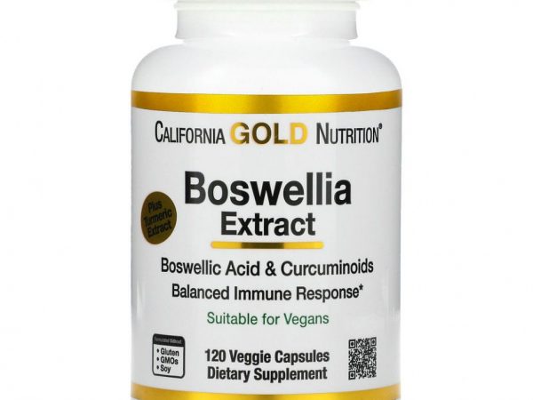 California Gold Nutrition, экстракт босвеллии с экстрактом куркумы, 250 мг, 120 вегетарианских капсул