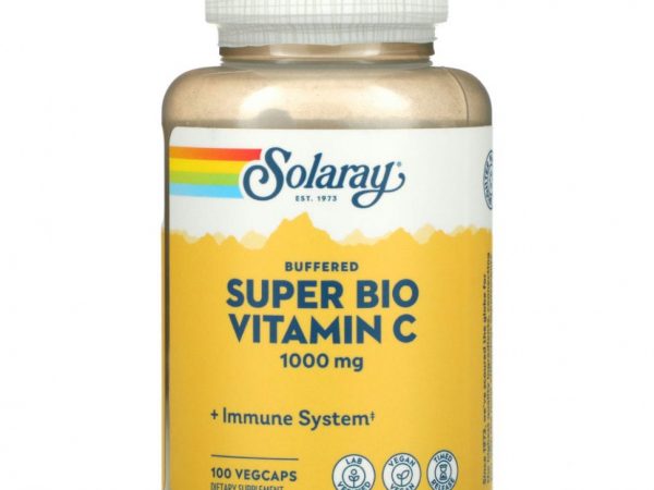 Solaray, Super Bio Vitamin C, витамин C медленного высвобождения, 100 вегетарианских капсул