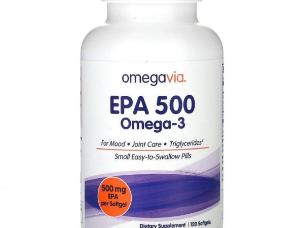OmegaVia, ЭПК 500, чистая ЭПК омега-3, 120 капсул