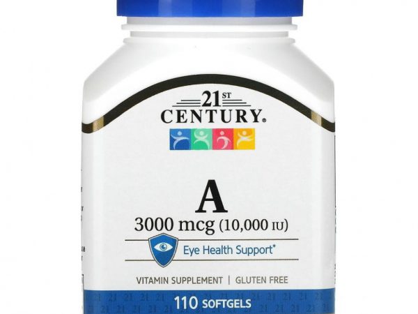 21st Century, Витамин A, 3000 мкг (10 000 МЕ), 110 мягких таблеток