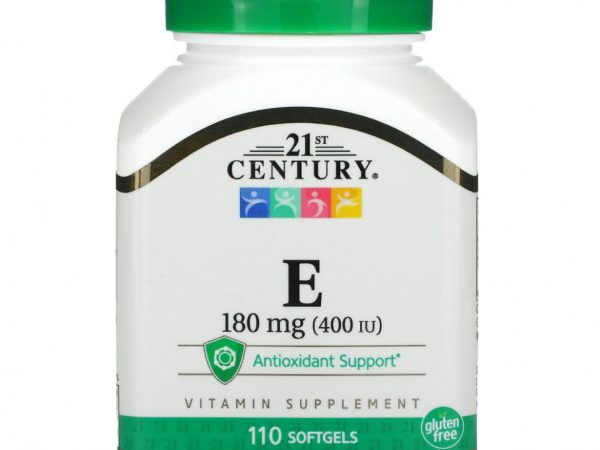 21st Century, Витамин Е, 180 мг (400 МЕ), 110 мягких желатиновых капсул