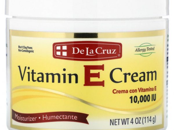De La Cruz, Крем с витамином E, 10 000 МЕ, 114 г (4 унции)