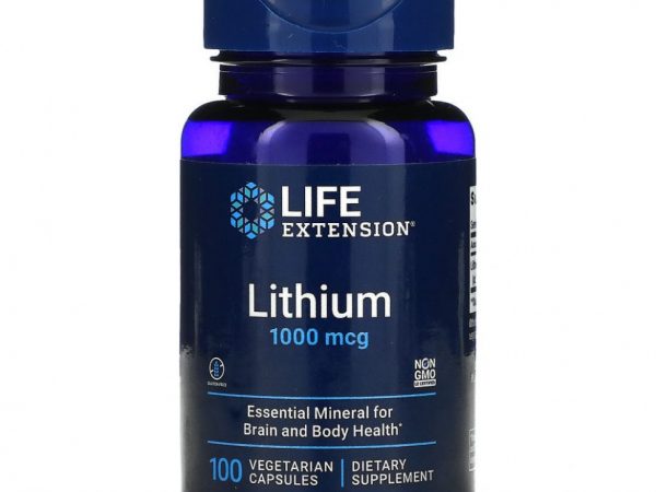 Life Extension, литий, 1000 мкг, 100 вегетарианских капсул