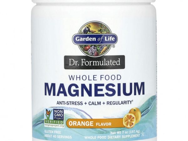 Garden of Life, Dr. Formulated, цельнопищевой магний, порошок, с апельсиновым вкусом, 197,4 г (7 унций)