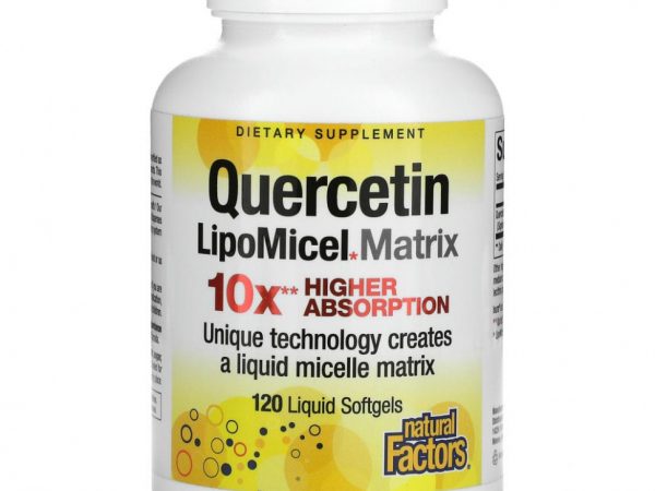 Natural Factors, Quercetin LipoMicel Matrix, 120 мягких таблеток
