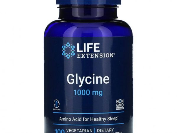 Life Extension, глицин, 1000 мг, 100 вегетарианских капсул