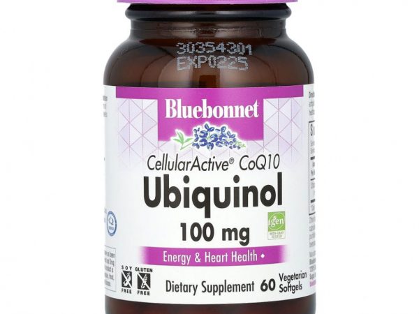 Bluebonnet Nutrition, CellularActive CoQ10, Ubiquinol, 100 мг, 60 вегетарианских капсул