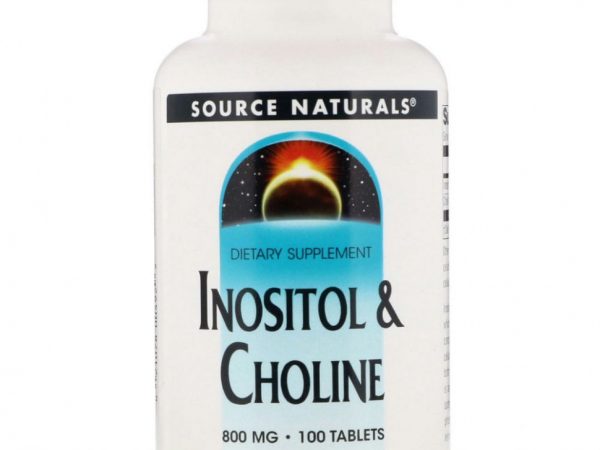 Source Naturals, инозитол и холин, 800 мг, 100 таблеток