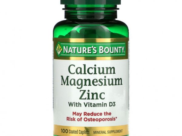 Nature's Bounty, Кальций, магний и цинк с витамином D3, 100 капсул в оболочке