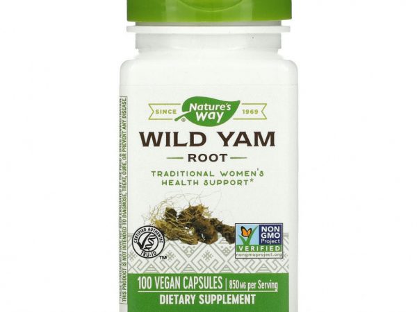 Nature's Way, Корень дикого ямса, 425 мг, 100 веганских капсул