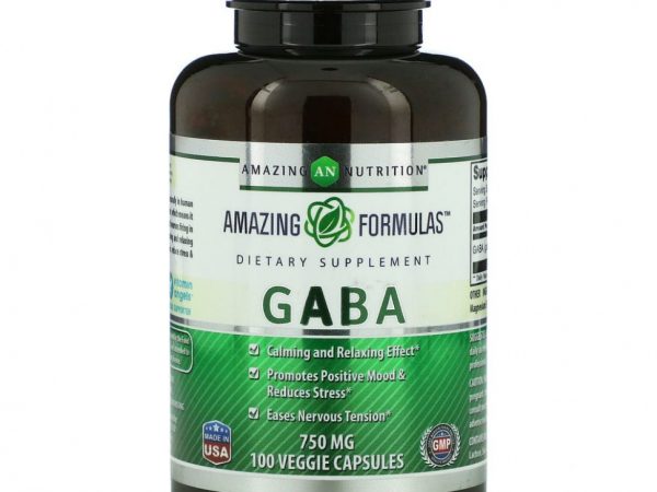 Amazing Nutrition, Габа, 750 мг, 100 вегетарианских капсул