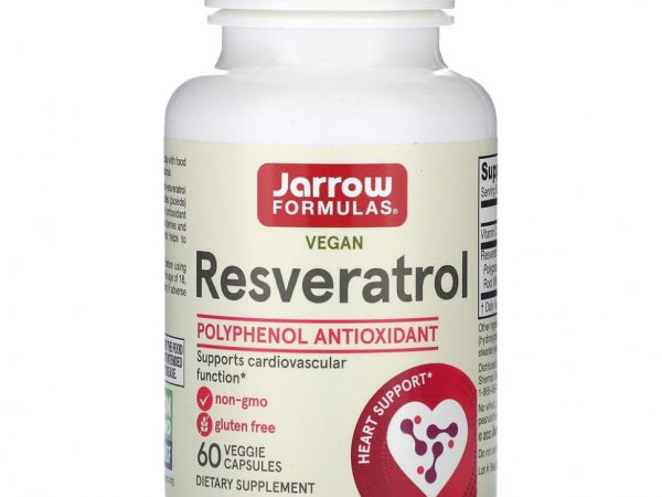 Jarrow Formulas, ресвератрол, 100 мг, 60 вегетарианских капсул