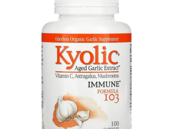 Kyolic, Экстракт выдержанного чеснока, формула 103 для поддержки иммунитета, 100 капсул