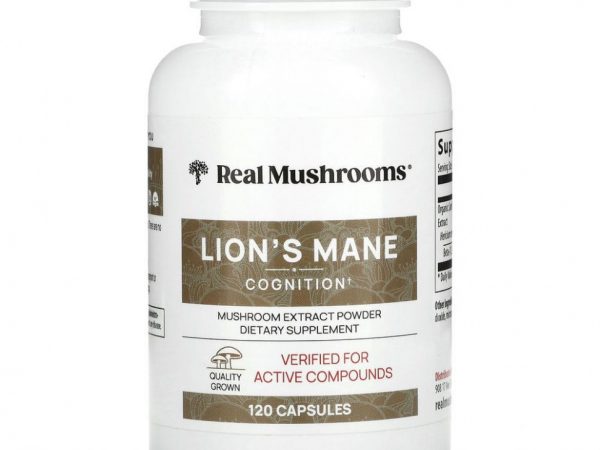 Real Mushrooms, Lion's Mane, Cognition, 120 капсул
