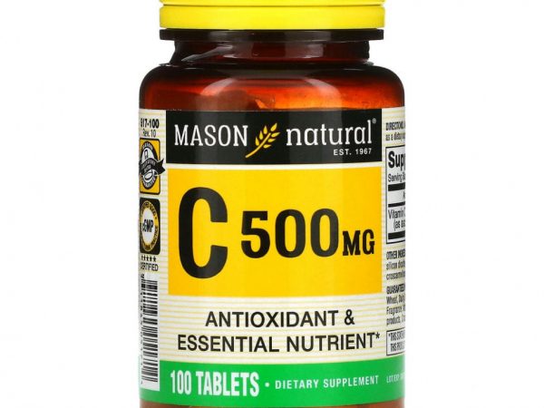 Mason Natural, витамин C, 500 мг, 100 таблеток