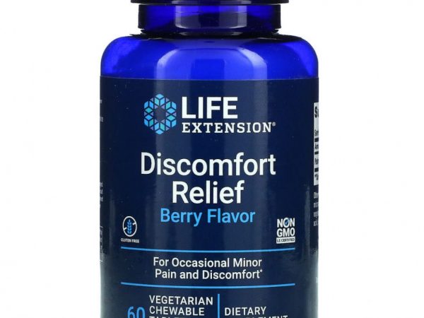 Life Extension, ПЭА для снятия дискомфорта, 60 жевательных таблеток